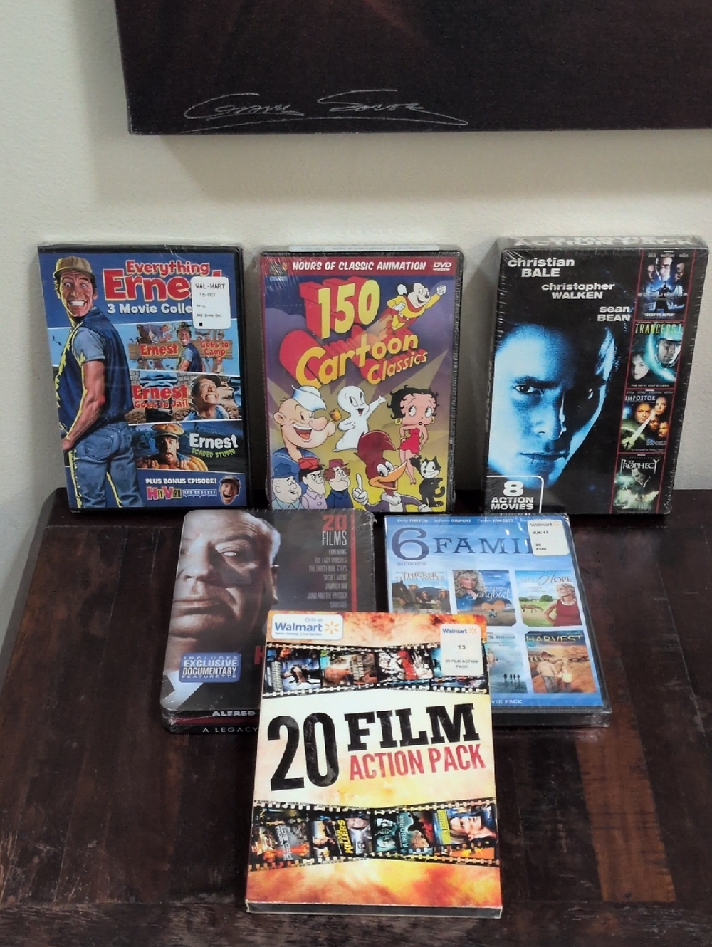 Misc. Titles Lot of 6 New Unopened DVD Movies Sets - 56 Movies and 150 Cartoons